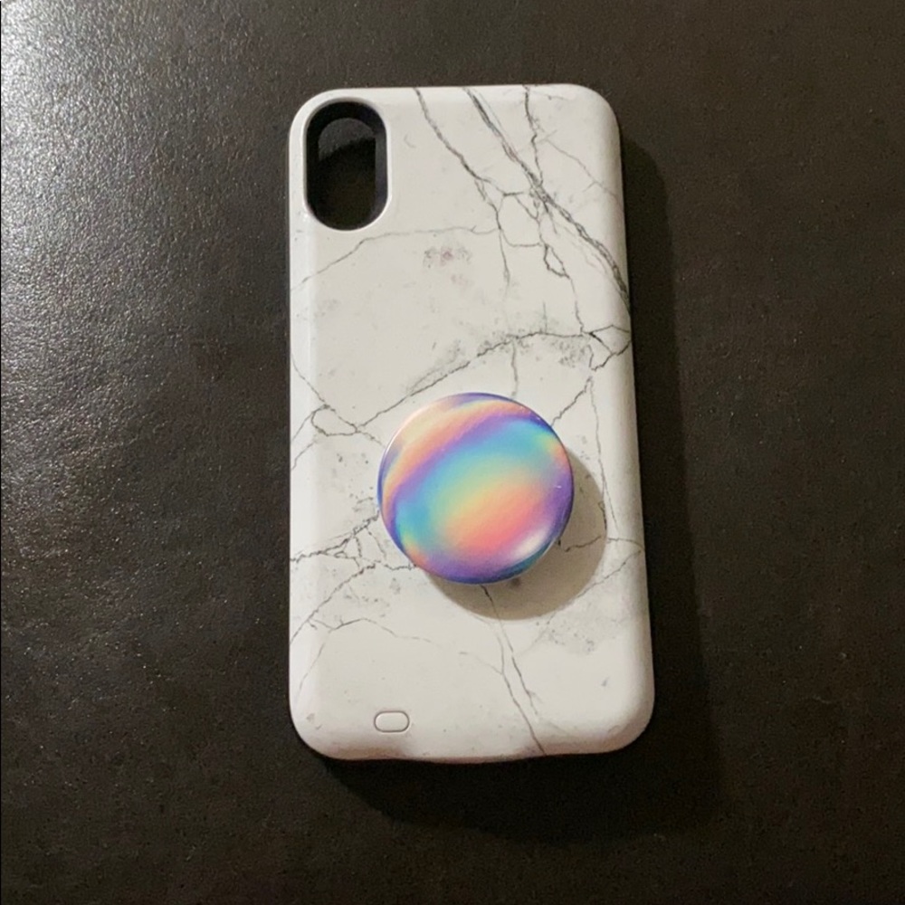 Charging iPhone XS case.